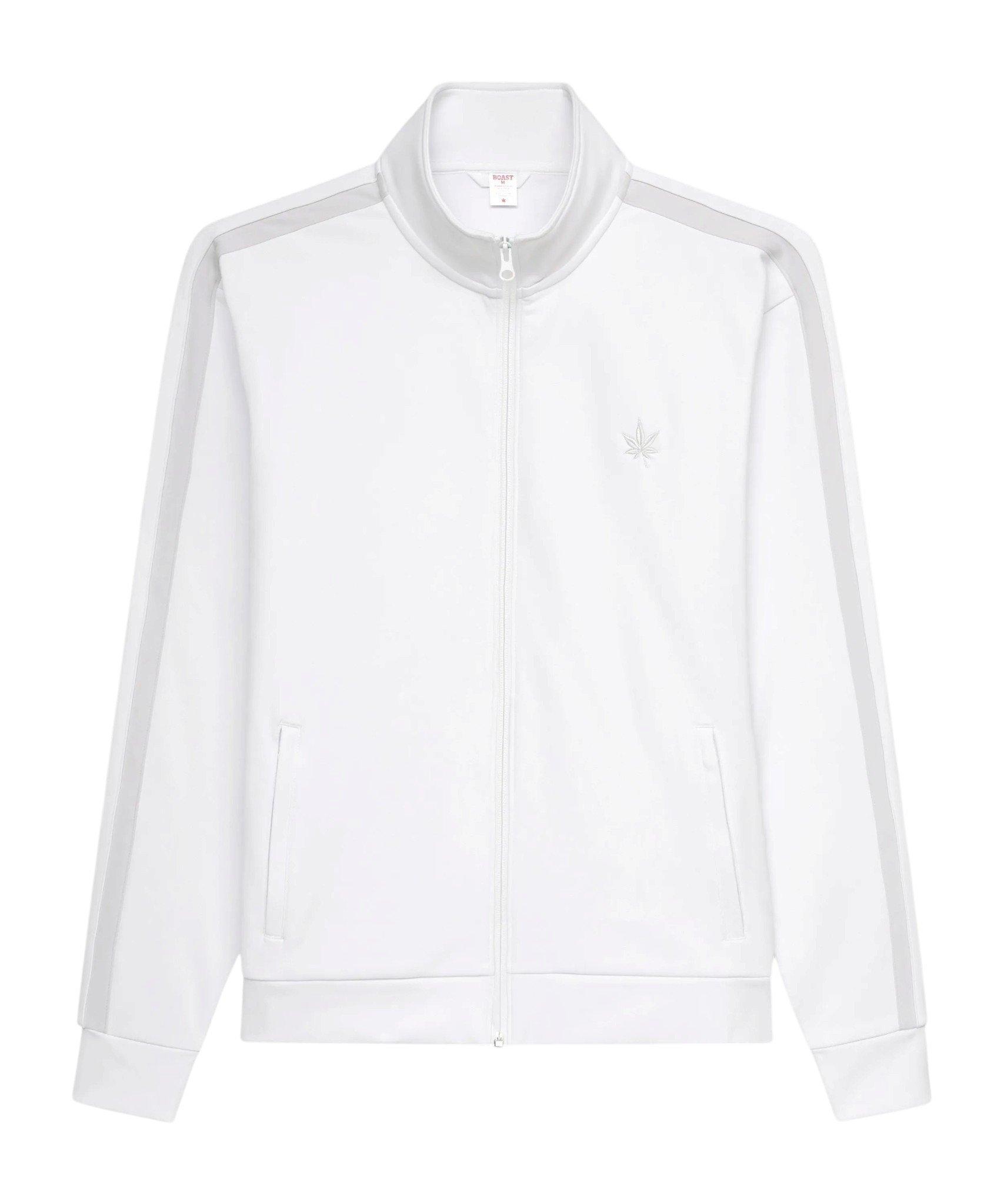 Boast Men's Tipped Warm-Up Jacket 2.0 - White/Grey - WHITE/GREY